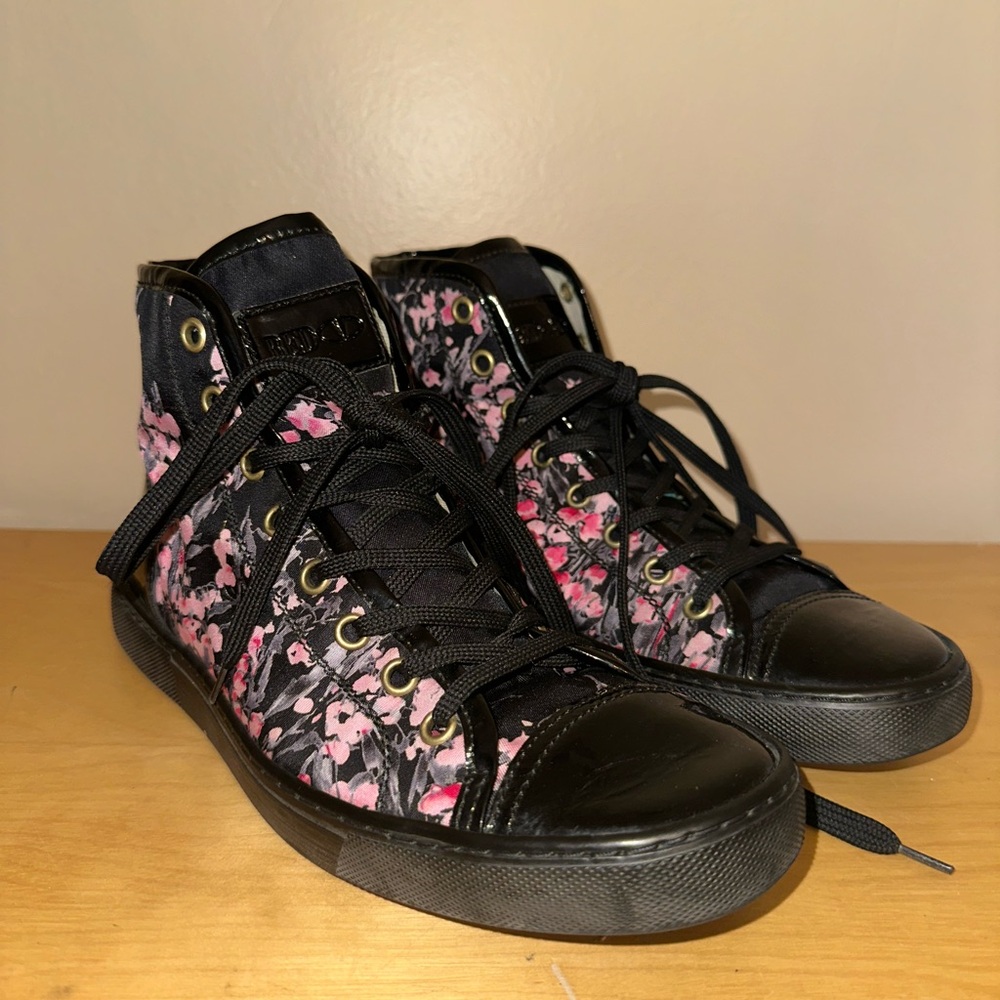 Red Valentino floral high top sneakers 7.5 women’s - Picture 2 of 8